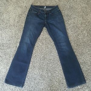 Ann Taylor Loft petite curvy boot dark wash 0/25